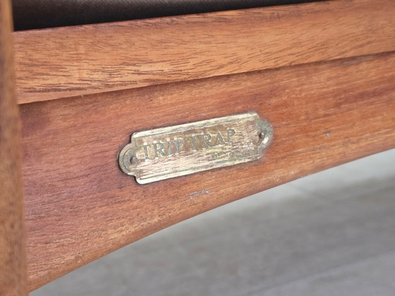 Image 1 of Anni '70, divano danese a 2 posti di Klaus Wettergren, tessuto di cotone, rete per mobili, legno di teak.