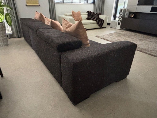 Luxury black lounge sofa in excellent condition