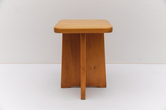 Image 1 of Conjunto de 6 taburetes de roble al estilo de Pierre Chapo, Francia, años 60