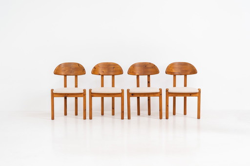 Set of 4 pine chairs by Vamdrup Stolefabrik (Denmark, 1970s).