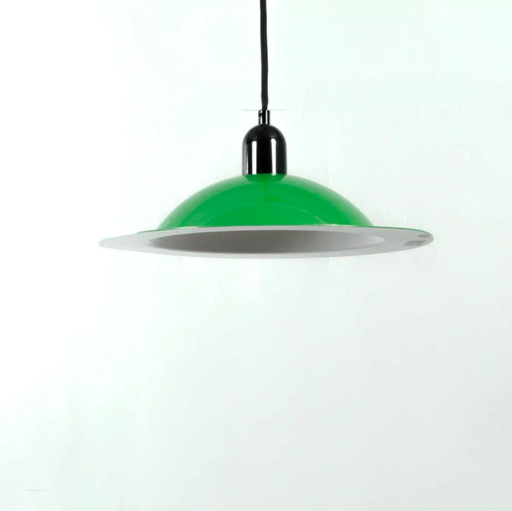 Stilnovo green enamel Lampiatta pendant lamp