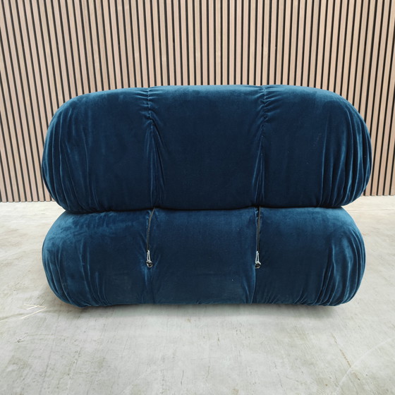 Image 1 of Modulo Camaleonda vintage B&amp;B Italia in velluto blu/microfibra