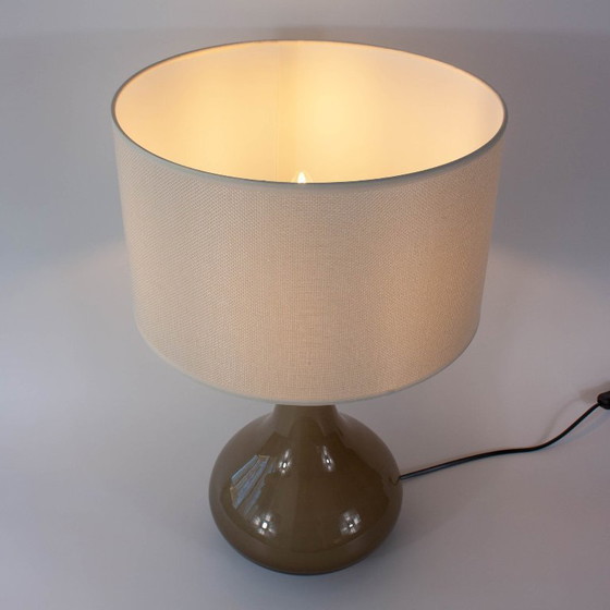 Vintage 1960s Portuguese Grey Opaline Glass Table Lamp (photo 10 of 14)