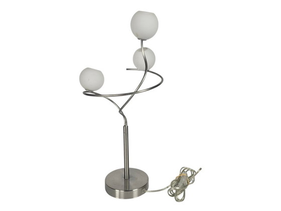Image 1 of Table lamp - Stainless steel - Opaline - Space Age - 90s