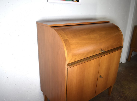 Image 1 of Mid - Century bureau secretary vintage chest of drawers cabinet