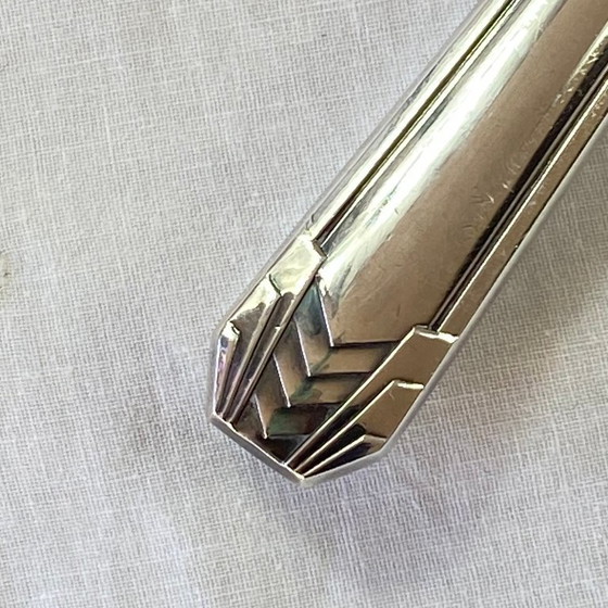 Image 1 of Tweekleurige verzilverde Art Deco taart- of taartschep