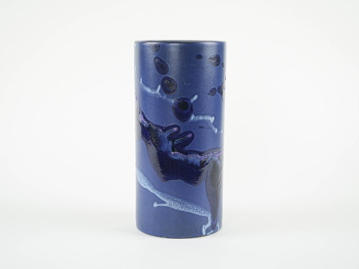 Cylindrical vase, Danish design, 1970s, manufactured by Knabstrup