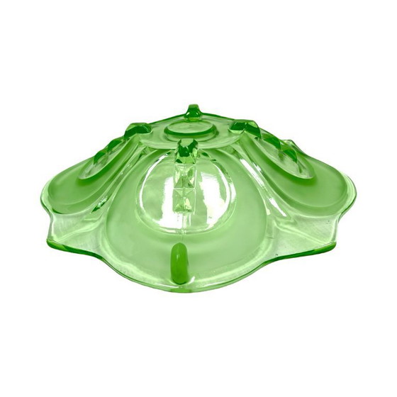 Image 1 of Jardinera/fuente para servir de cristal verde estilo Art Déco, Walther Glas, Irene, Alemania, 1960.
