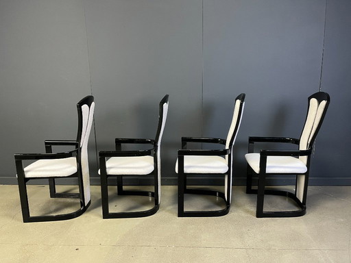 Sedie da pranzo in legno laccato italiano, anni '80