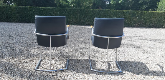 Image 1 of Nomada armchairs anthracite calfskin Design Hennie de Jong