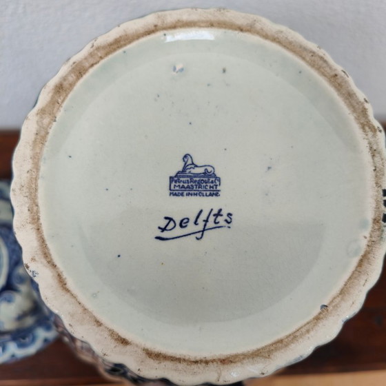 Image 1 of Antieke Vintage Vaas Dekselvaas Porselein Petrus Regout Maastricht Porselein  