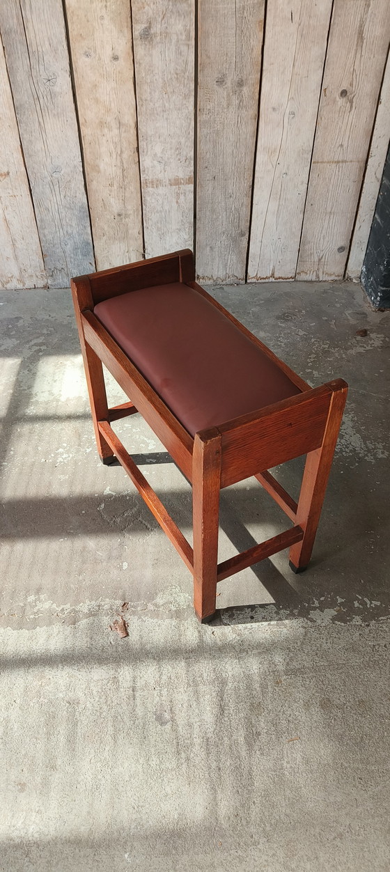 Image 1 of Hague Amsterdam School 1920s Art Deco New Objectivity stool piano stool