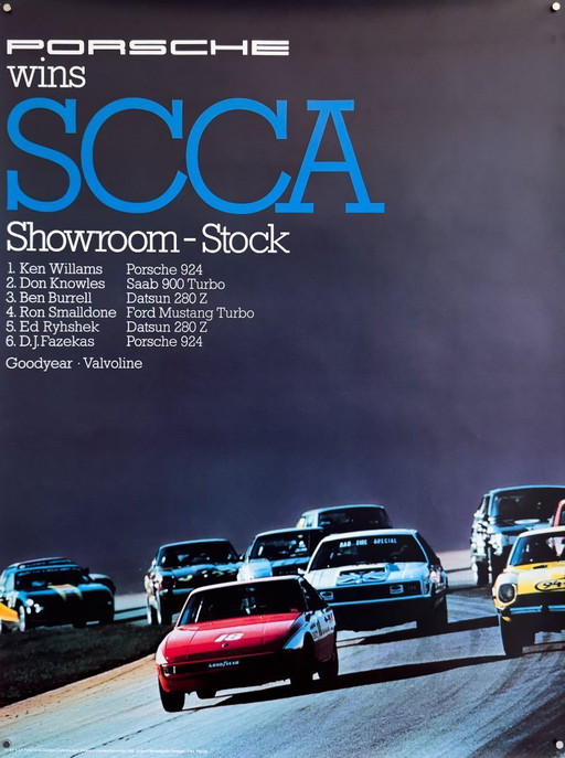 🏁 Porsche SCCA 1980 – Poster originale d'epoca – 102 × 76 cm | Germania