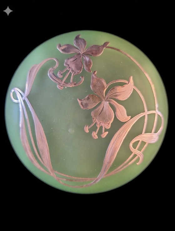 Image 1 of Alvin Sterling Overlay Satin Glass
