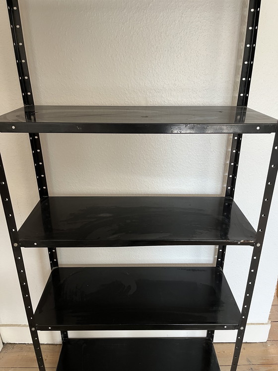 Image 1 of Antiek zwart metalen rek