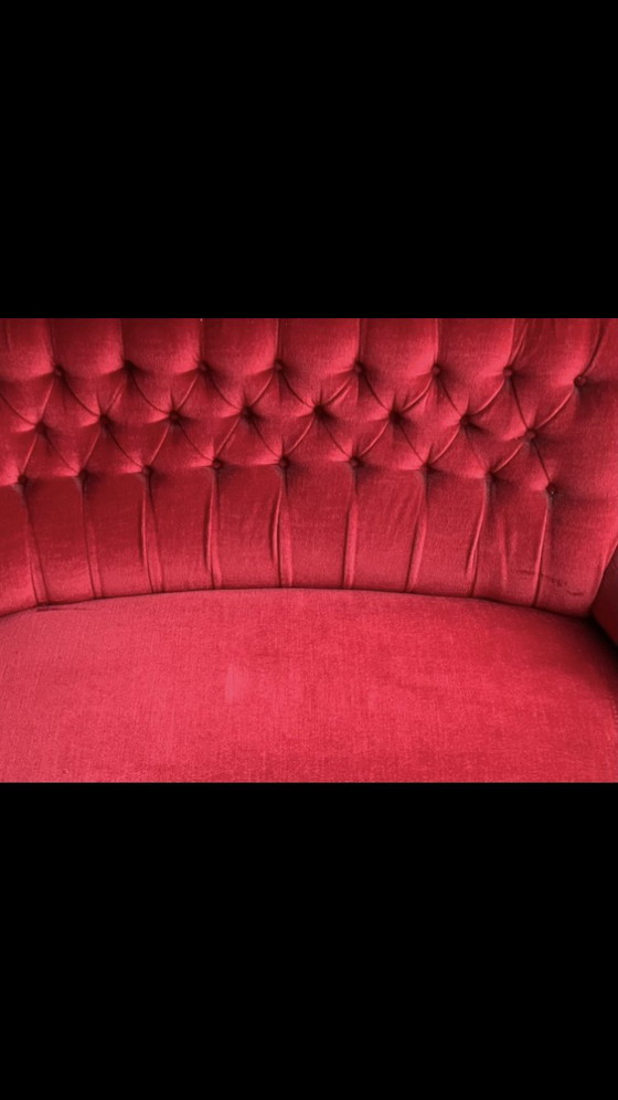 Image 1 of Antieke fluwelen loveseat 