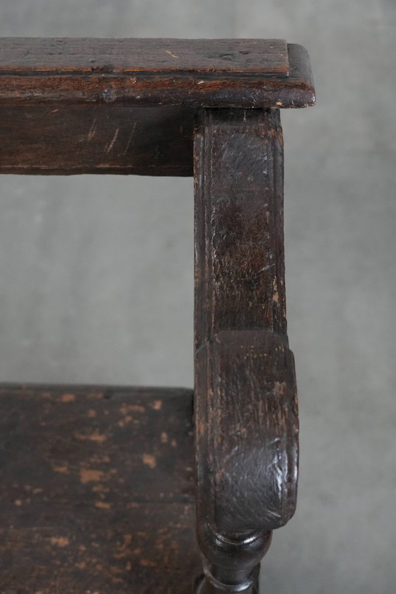 Image 1 of Antique English early 19th century hall bench/bench for the dining table made of oak