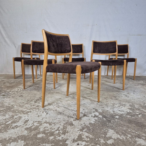 Niels Møller modèle 80 chaise de salle à manger vintage en chêne 1960s