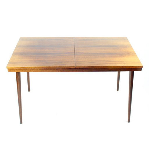 Table de salle à manger extensible en noyer, Mid Century Modern, Mier, Tchécoslovaquie, années 1960