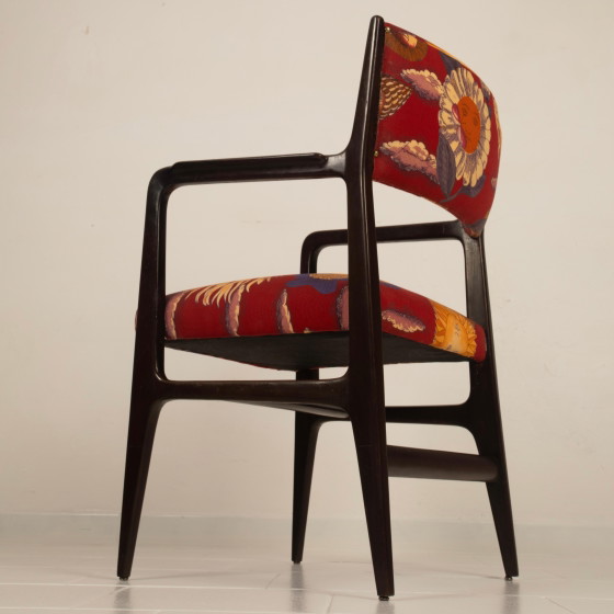 Gio Ponti Stuhl Mod. 110 mit Fornasetti Originalstoff für Cassina 1953 – Esszimmerstühle, Wood (photo 13 of 28)