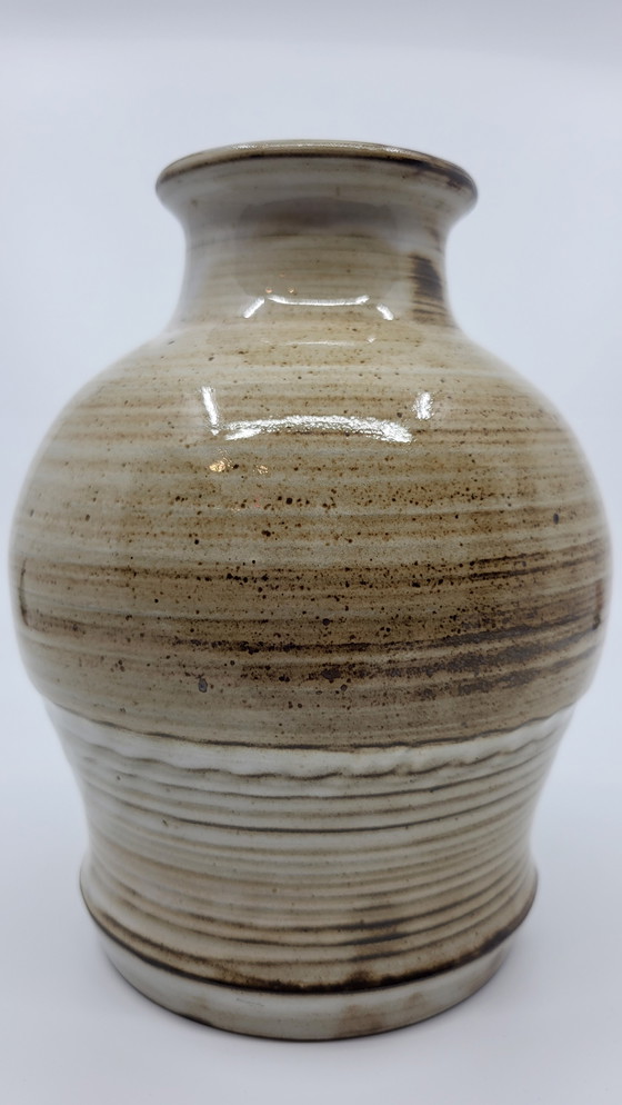 Image 1 of Jacques Pouchain Atelier Dieulefit Beige Ceramic Vase France Circa 1960