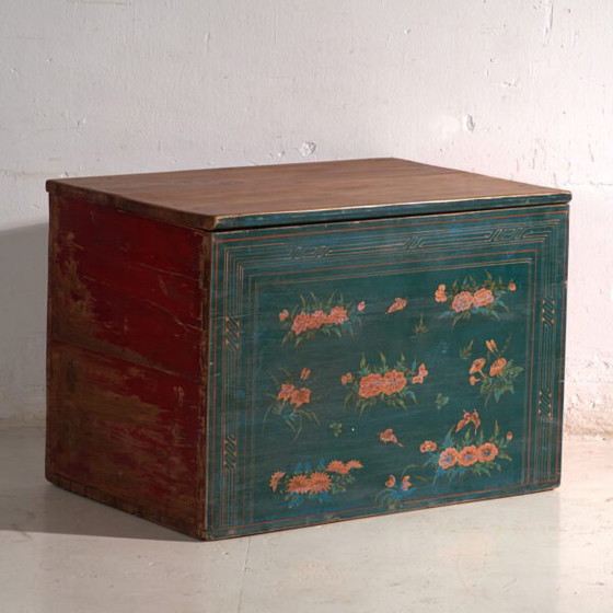 Baule cinese antico in olmo laccato verde – Cina, circa 1900 – Armadi contenitori (photo 5 of 40)
