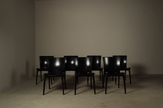 Image 1 of Conjunto de siete sillas Cos diseñadas por Josep Lluscà para Cassina, Italia, 1994.