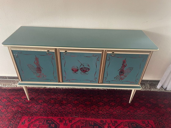 Image 1 of Credenza italiana di metà secolo con specchio — di Umberto Mascagni (anni '50-'60)