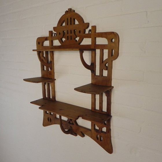 Image 1 of Appendiabiti da parete in stile Liberty, etagere, anni '20