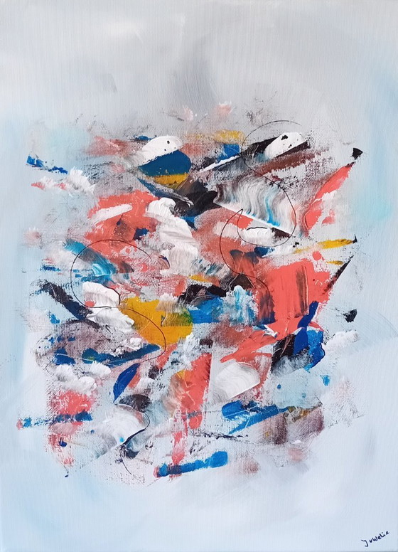 Image 1 of 2-panel abstract paintings