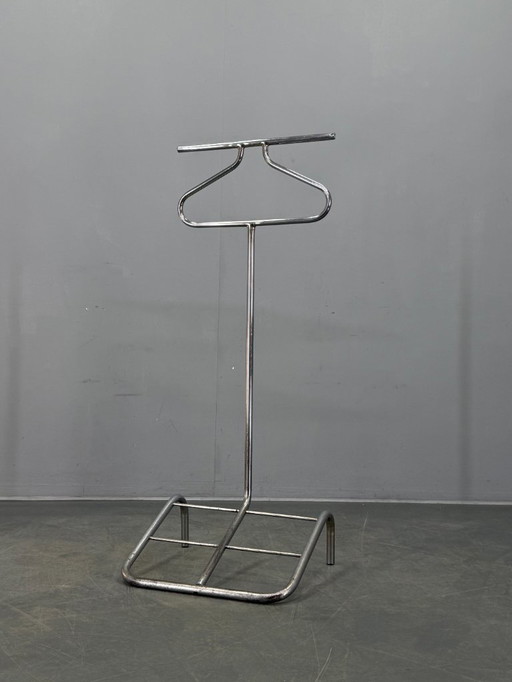 Valet de ropa cromado Bauhaus de la década de 1930, Checoslovaquia