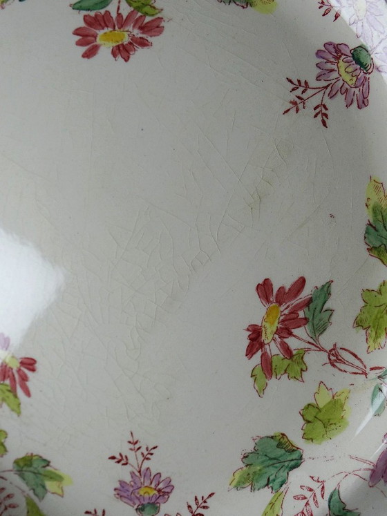 Image 1 of 4 antike Longchamp Daisy Dessertteller aus polychromem Steingut