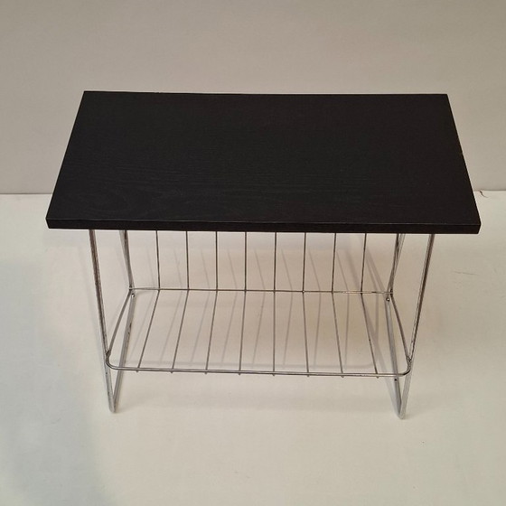 Tavolino vintage con portariviste integrato – Tavolini, Metal, Wood (photo 5 of 12)