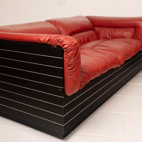 Strato sofa by Giovanni Offredi for Saporiti, 1970 – Aluminium, Leather, Italian Design (photo 18 of 28)