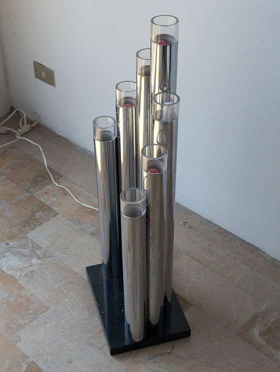 Image 1 of Italiaanse buisvormige vloerlamp uit 1970