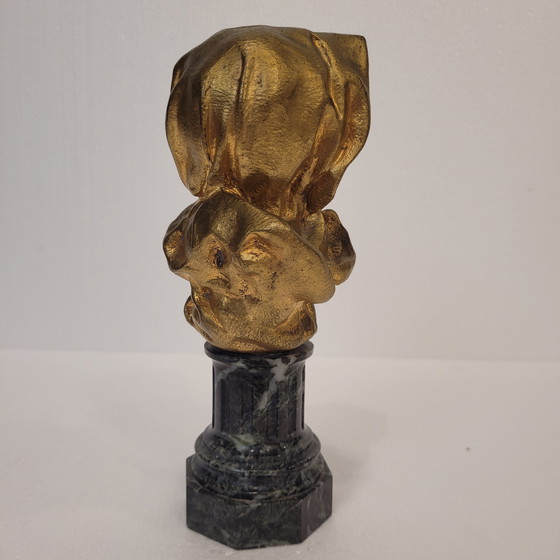 Image 1 of Busto en Crisoelefantina y Mármol, Siguiendo G. de Thouin, Circa 1900 - Francia