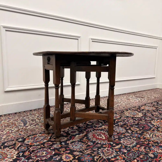 Antique English Drop-leaf Table, Wood, Klassiek (photo 3 of 9)