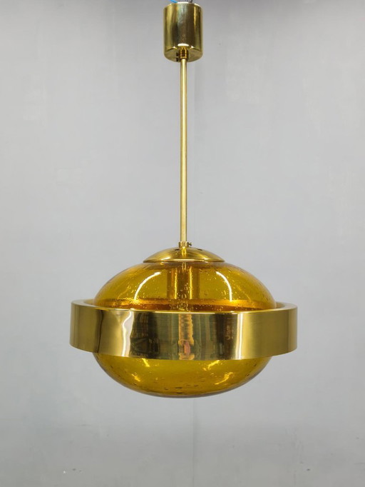 Space Age UFO Pendant Lamp by Kamenický Šenov, Czechoslovakia 1970s