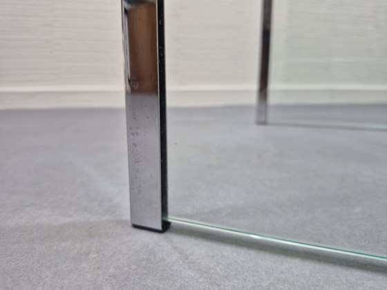 Vintage chrome and glass side table minimalist. (photo 14 of 14)