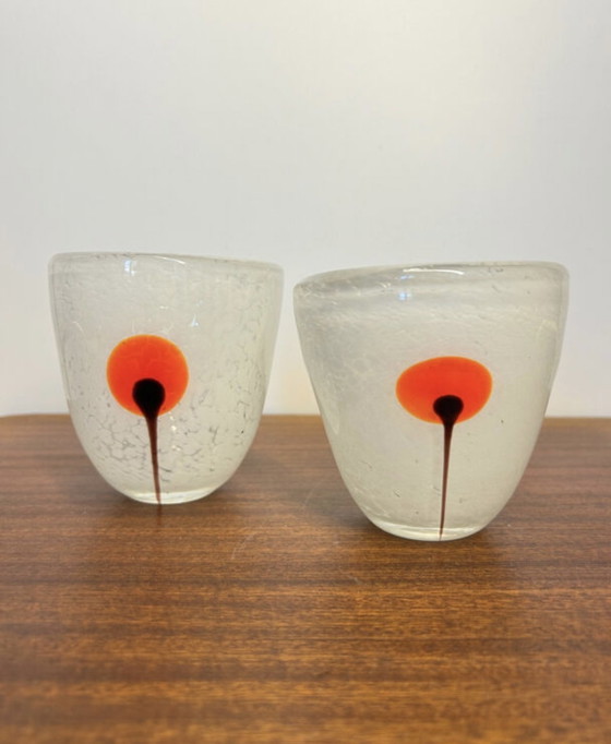 Image 1 of Murano glazen kaarsenstandaards uit de jaren 70.