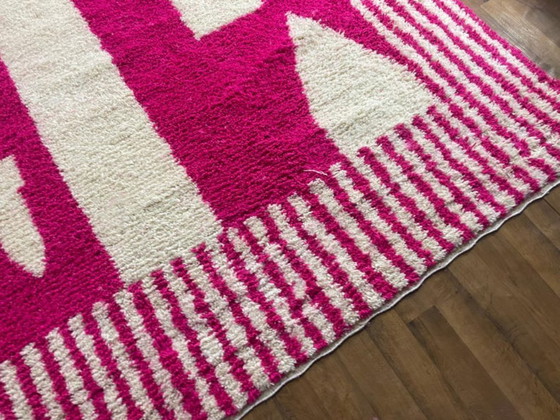 Image 1 of Handmade Moroccan Berber Wool Rug Geometric Patterns in Earthy Tones Soft Durable Artisan Craftsmanship