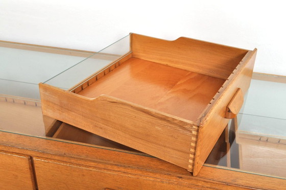 Image 1 of Vintage shop display case / counter in oak, 1930s