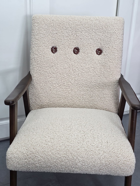 Image 1 of Twee vintage Fauteuils teddy gestoffeerd 
