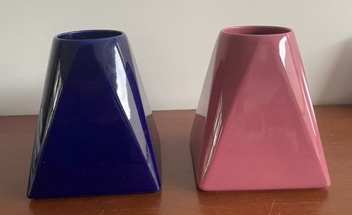 Velsen ceramics - Vintage postmodern pyramid vases