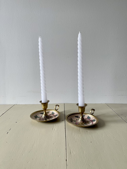 Pair of brass candlesticks