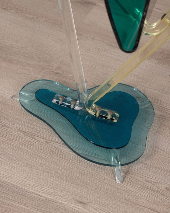 Image 1 of Floor Magazine Rack with Ashtray Vintage 80s Design Ambrosio Milano