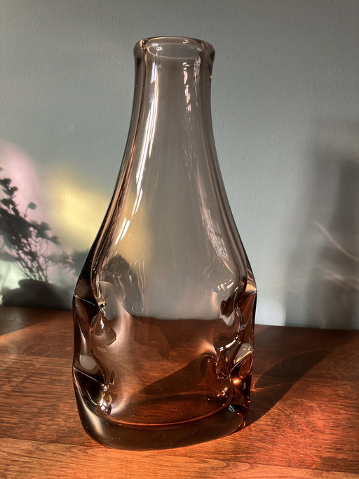 Vintage glass vase Miloslav Klinger for Železný Brod Glassworks (ZBS) Bohemia 1960s
