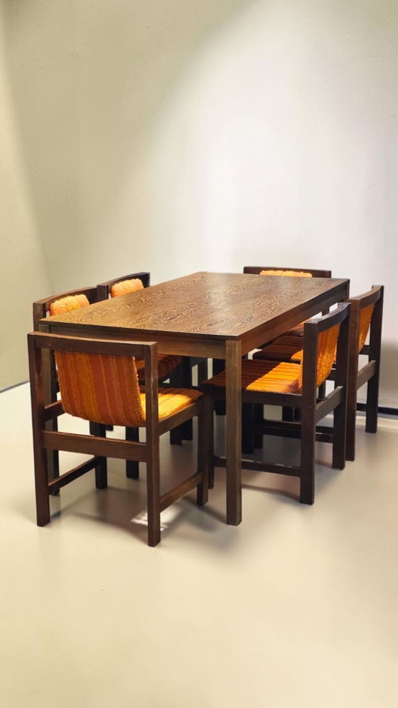 Image 1 of Ensemble de salle à manger style années 70 – table et 6 chaises