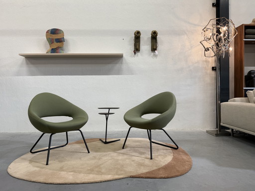 2 Artifort Shark Lounge fauteuils Groen stof 