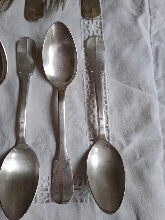 Image 1 of François Frionnet Uniplat/Old Paris silver-plated metal table cutlery for 12 people.